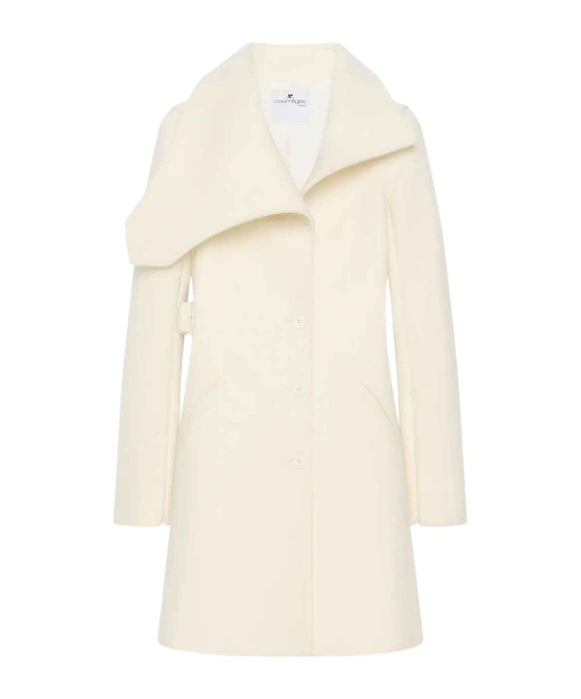 Courrèges Asymmetrical-collar Coat In White