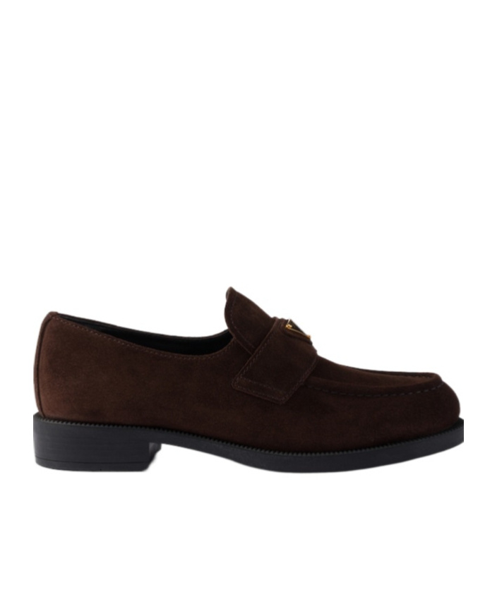 Prada Suede Loafers In Brown