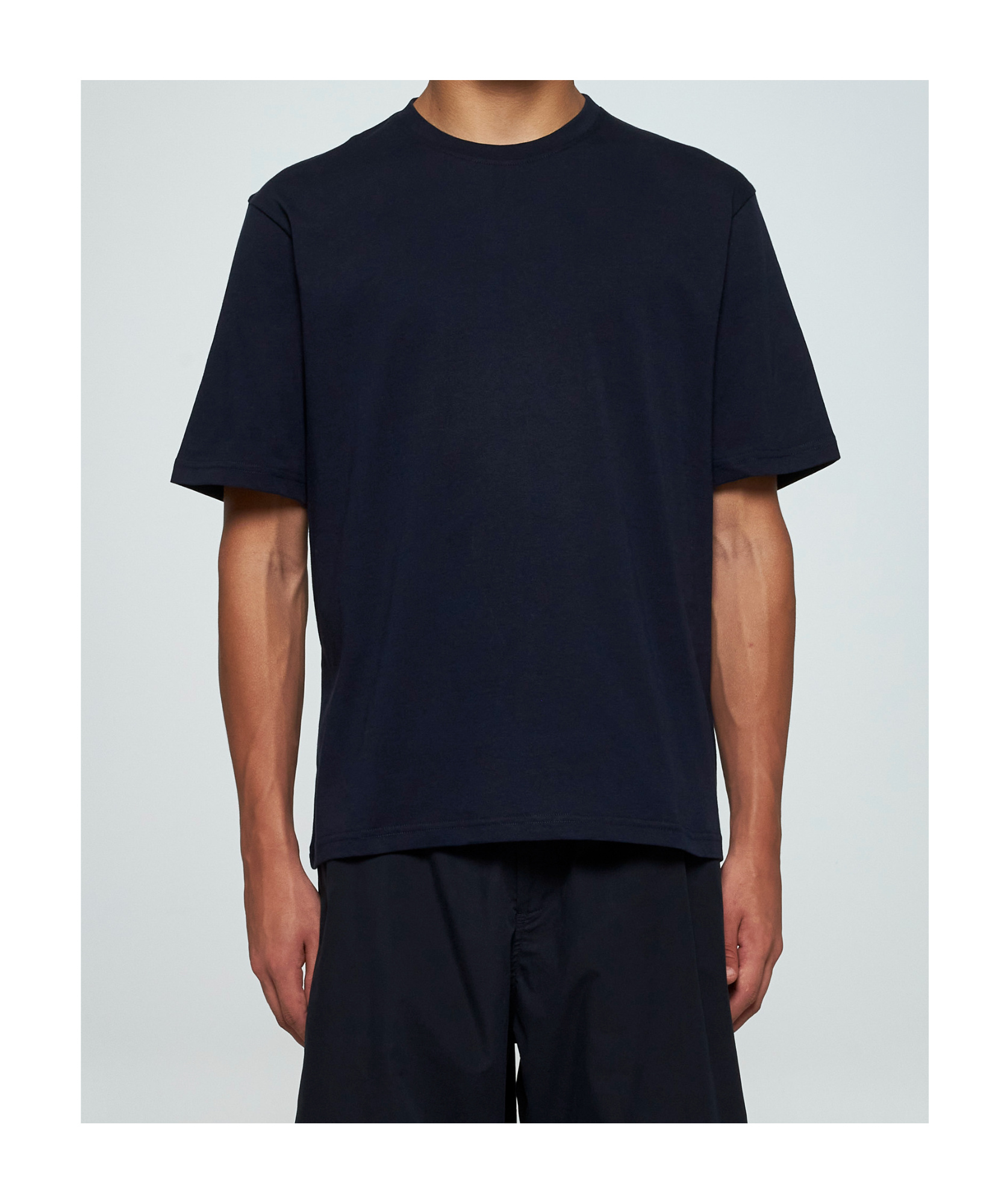 Studio Nicholson Bric T-shirt Blue Regular Fit In Black