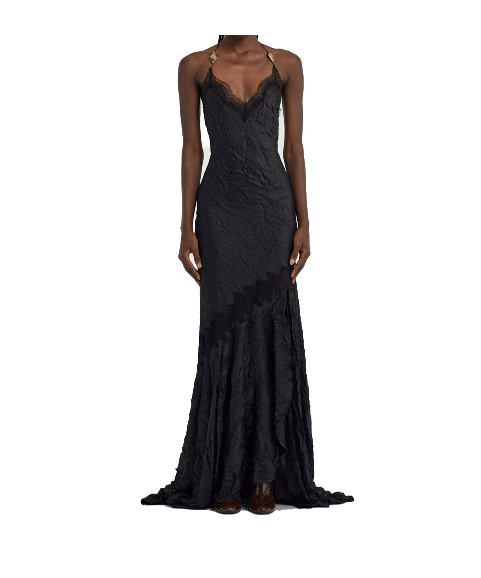 Shop Roberto Cavalli Sling Dress In Black