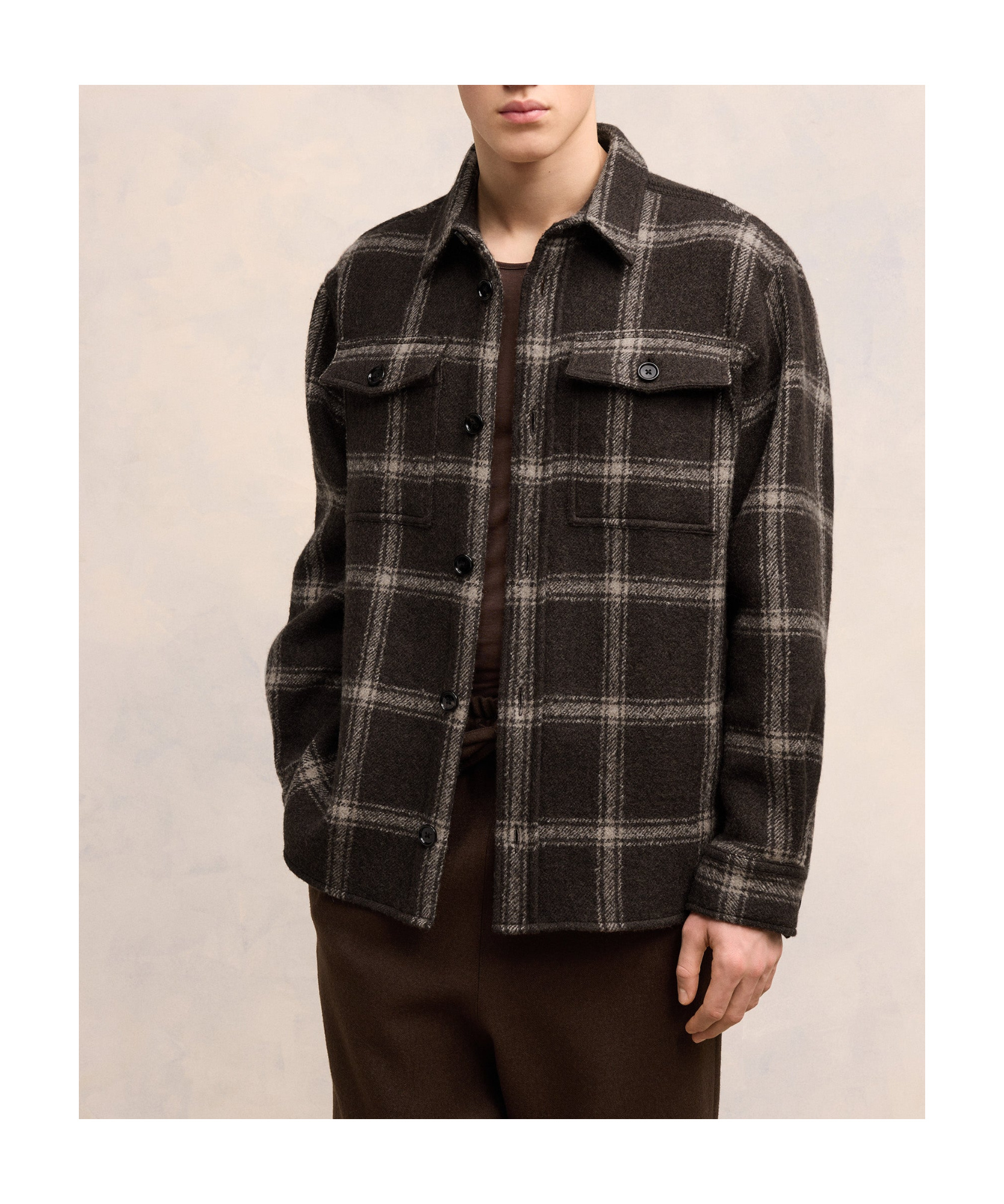 Ami Alexandre Mattiussi Long-sleeved Wool Shirt In Black