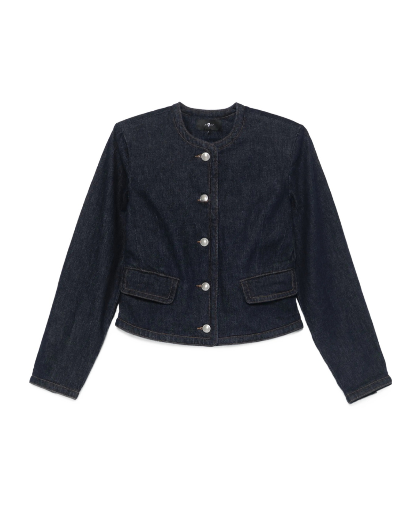 7 For All Mankind Long Sleeve Snap Button Denim Jacket