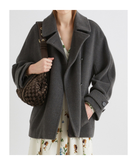 Marella Belted Pure Wool Heavy Jacket In Black