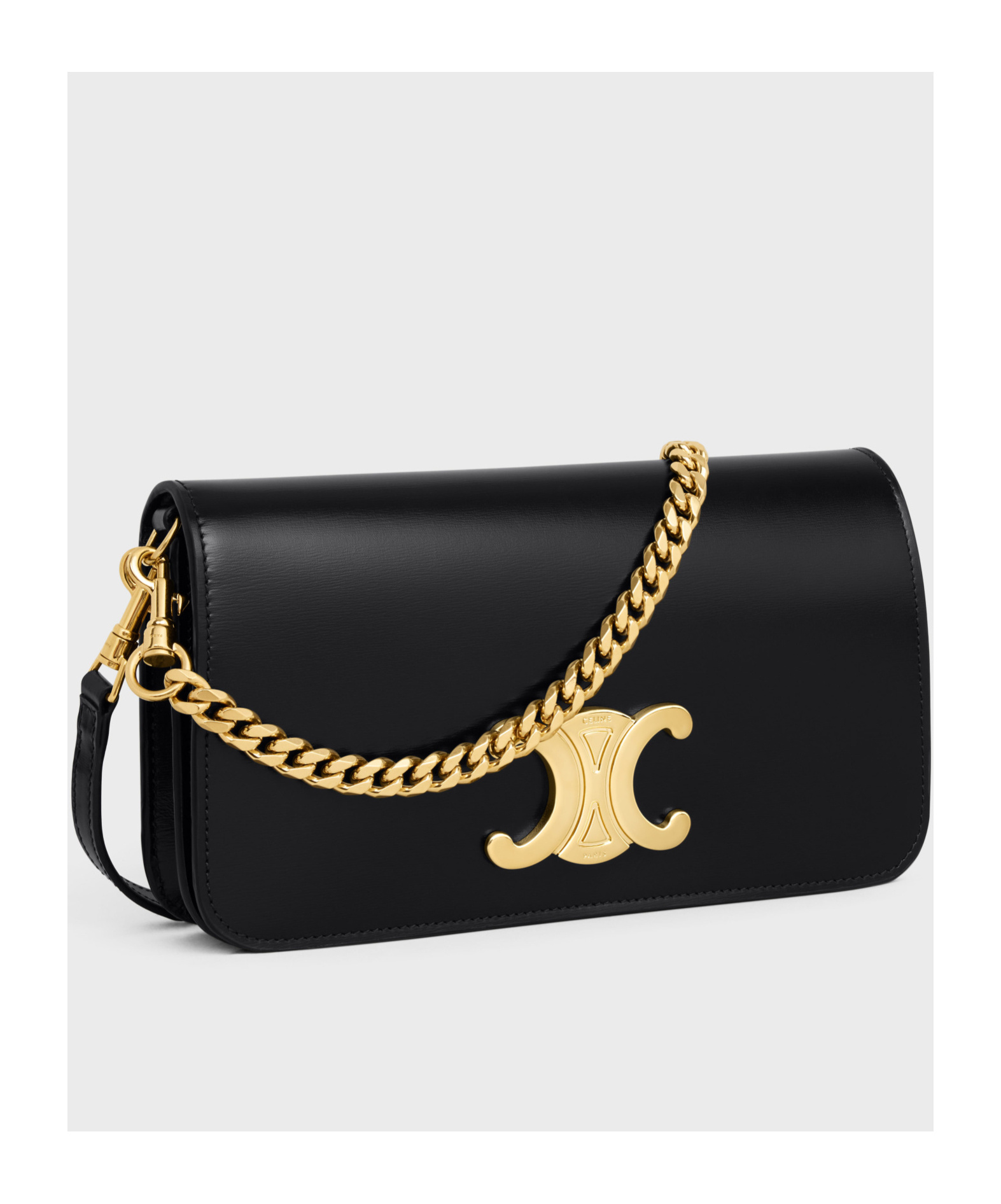 Celine Shiny Calfskin Multipochette Bag In Black