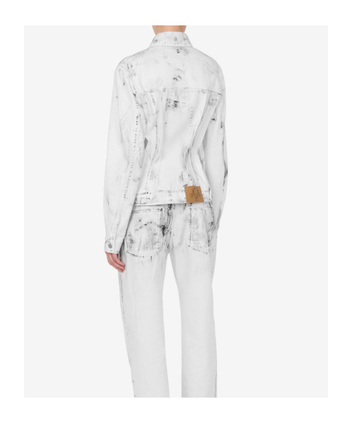 Moschino Cotton Bull Jacket Laurel Crown Patch In White