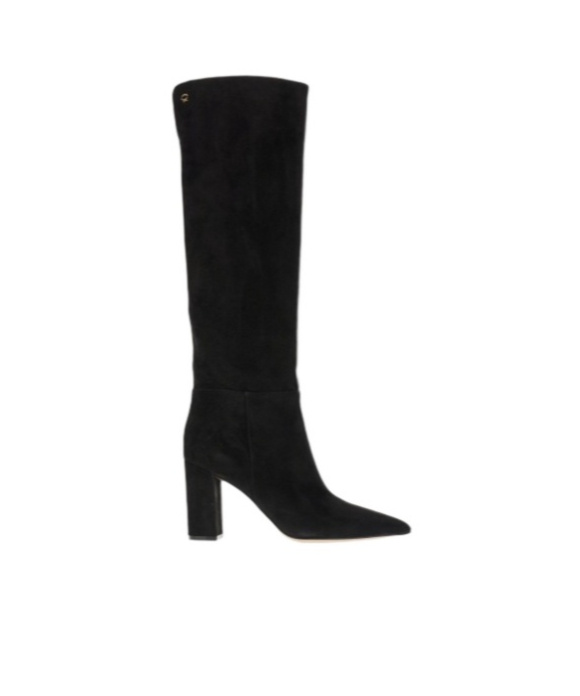 Gianvito Rossi Almond Toe Block Heel Knee-high Suede Boots