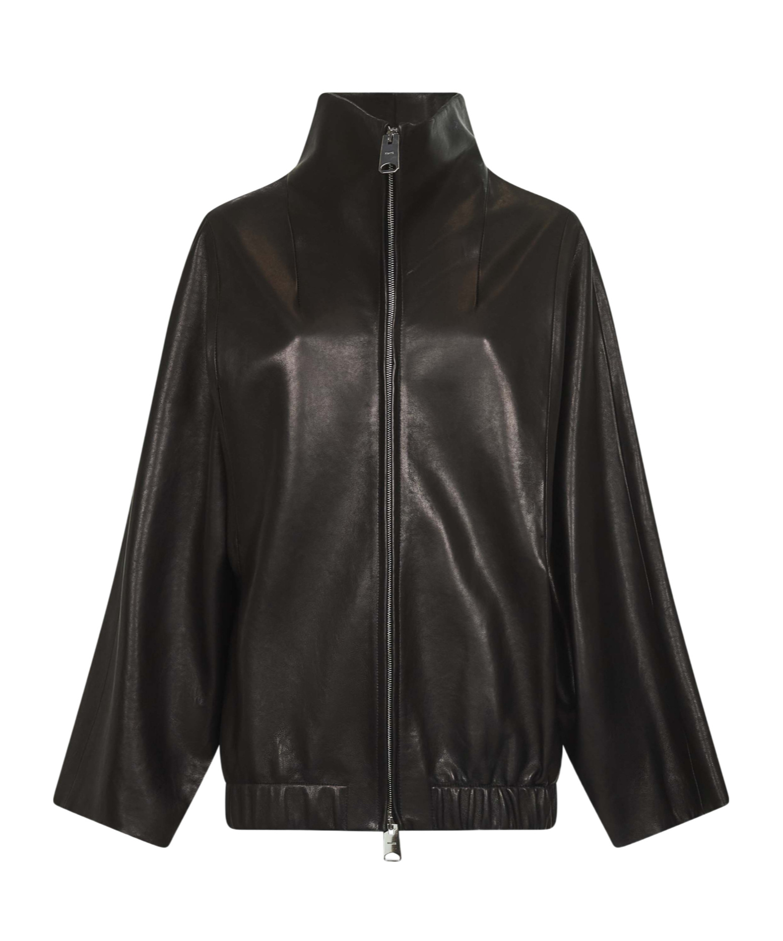 Khaite High-collar Zip-front Jacket In Black