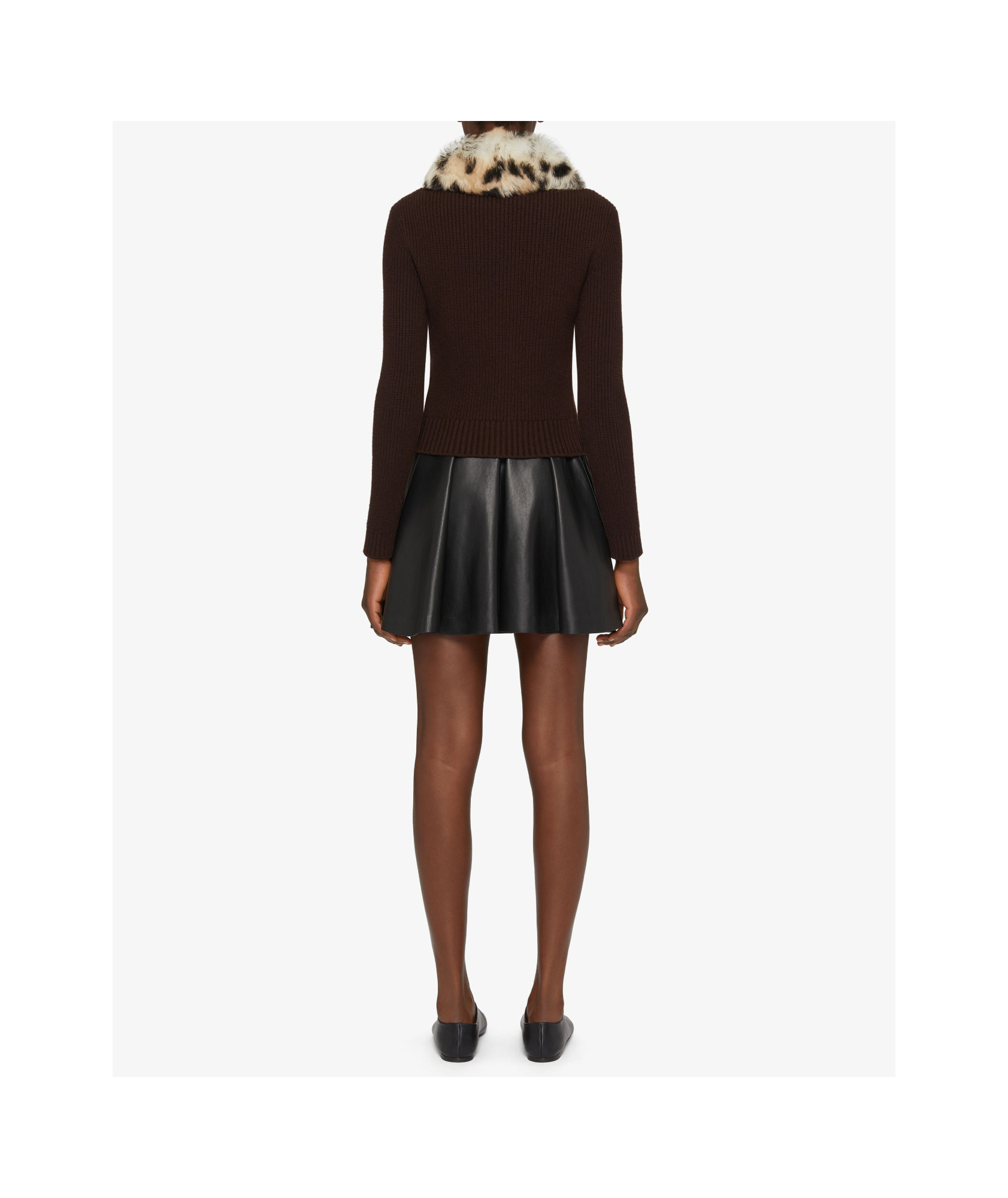 Givenchy Fur Collar Button-up Cardigan In Black