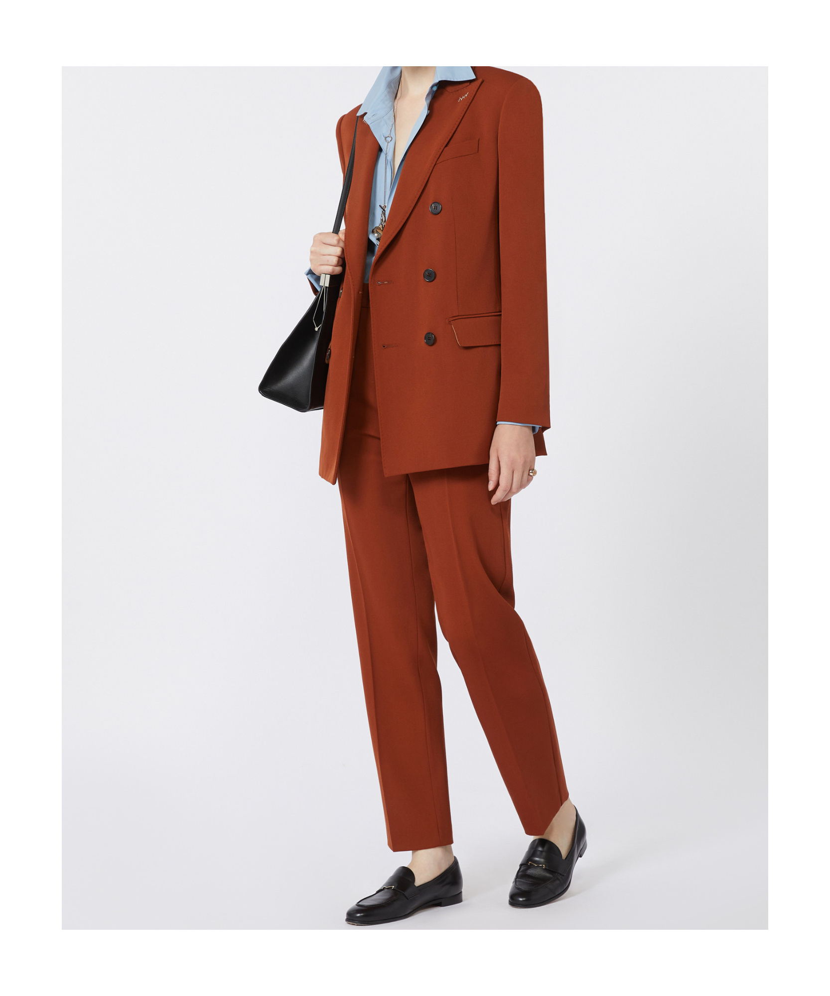 Max Mara Wool Casual Pants In Red