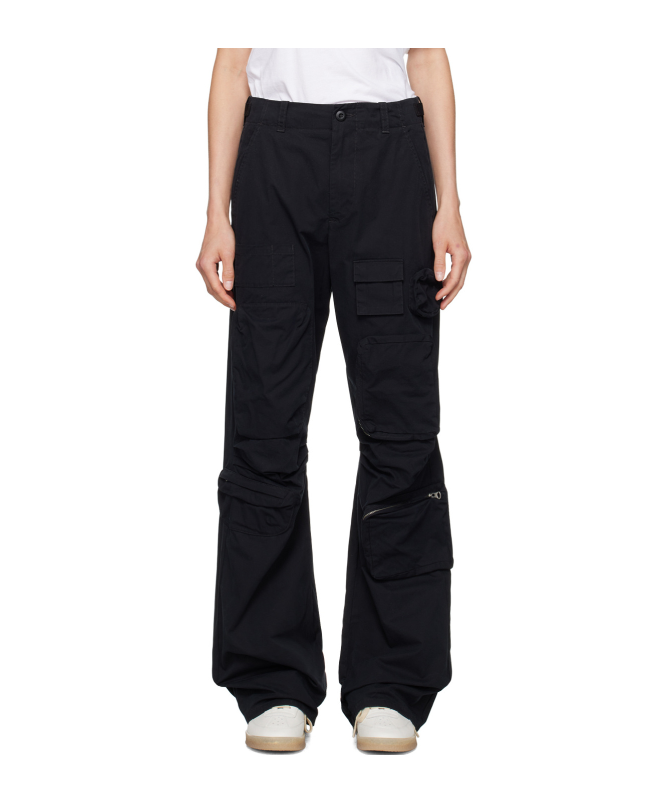 Mm6 Maison Margiela Cargo Straight Trousers In Black