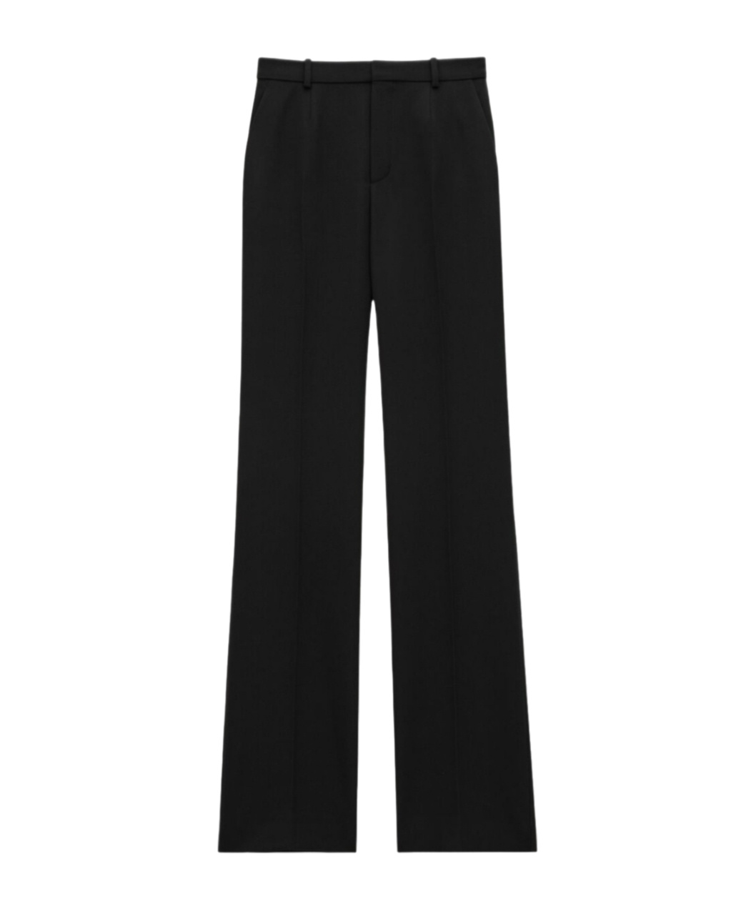 Saint Laurent High-waisted Straight-leg Trousers In Black