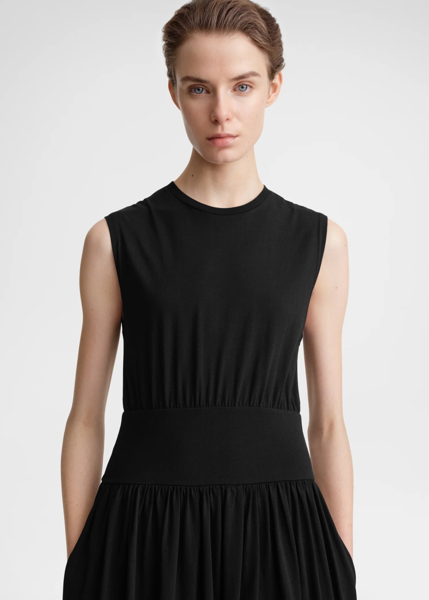 Totême Toteme Women Black Organic Jersey Sleeveless Tee Dress In Black