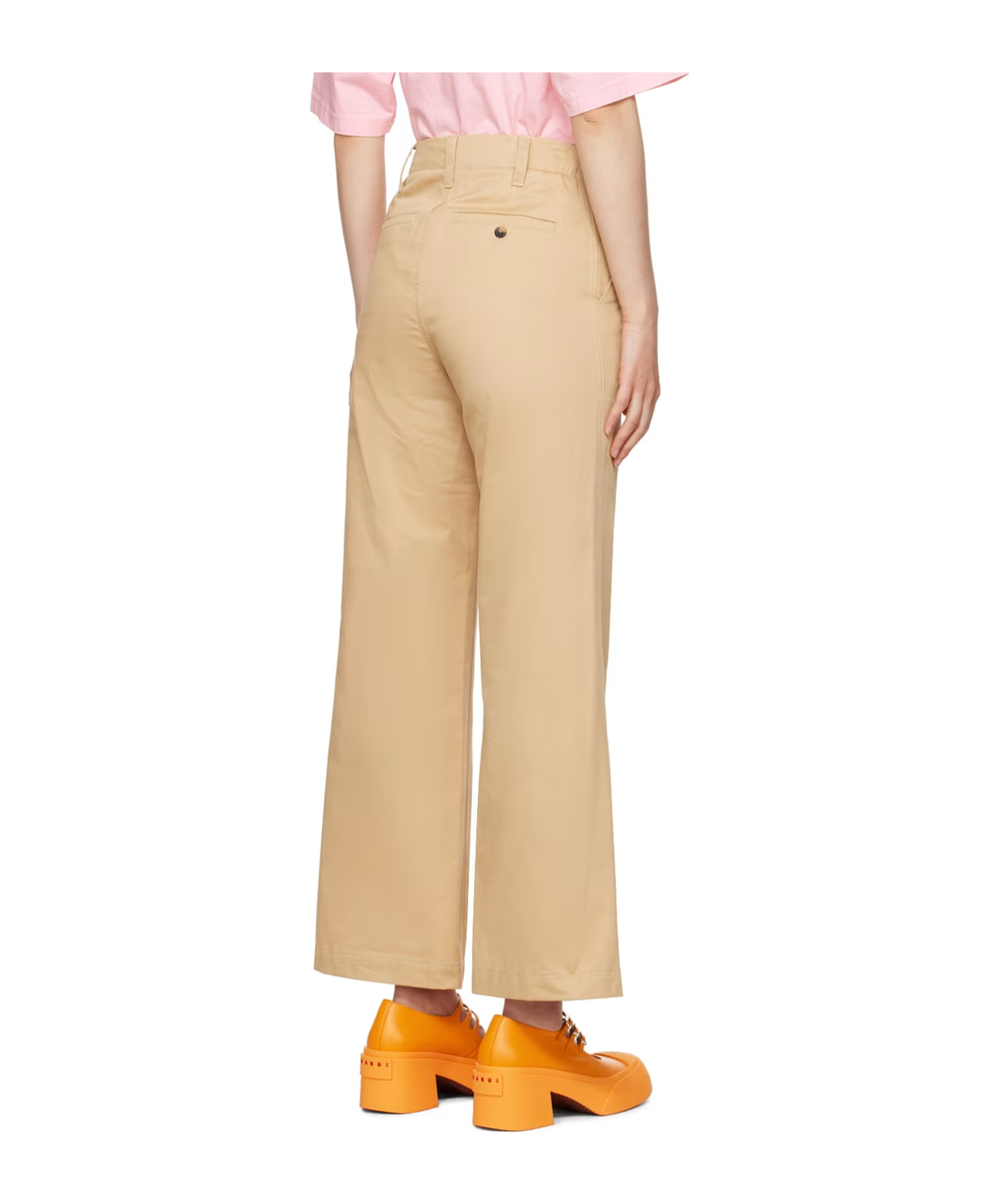 Marni Tan Four-pocket Trousers In Nude