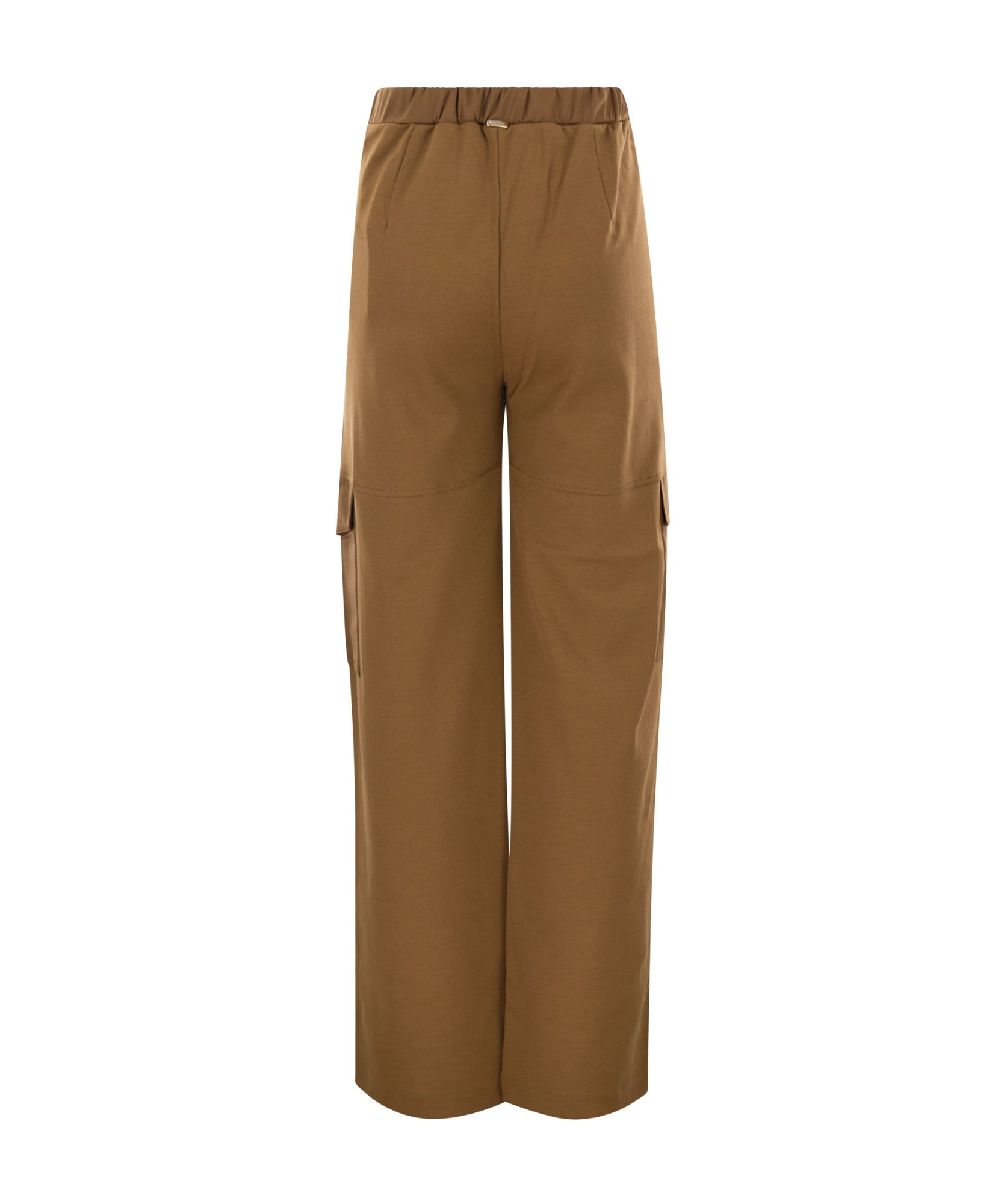 Herno Women Cargo Trousers In Cotton Interlock In Brown