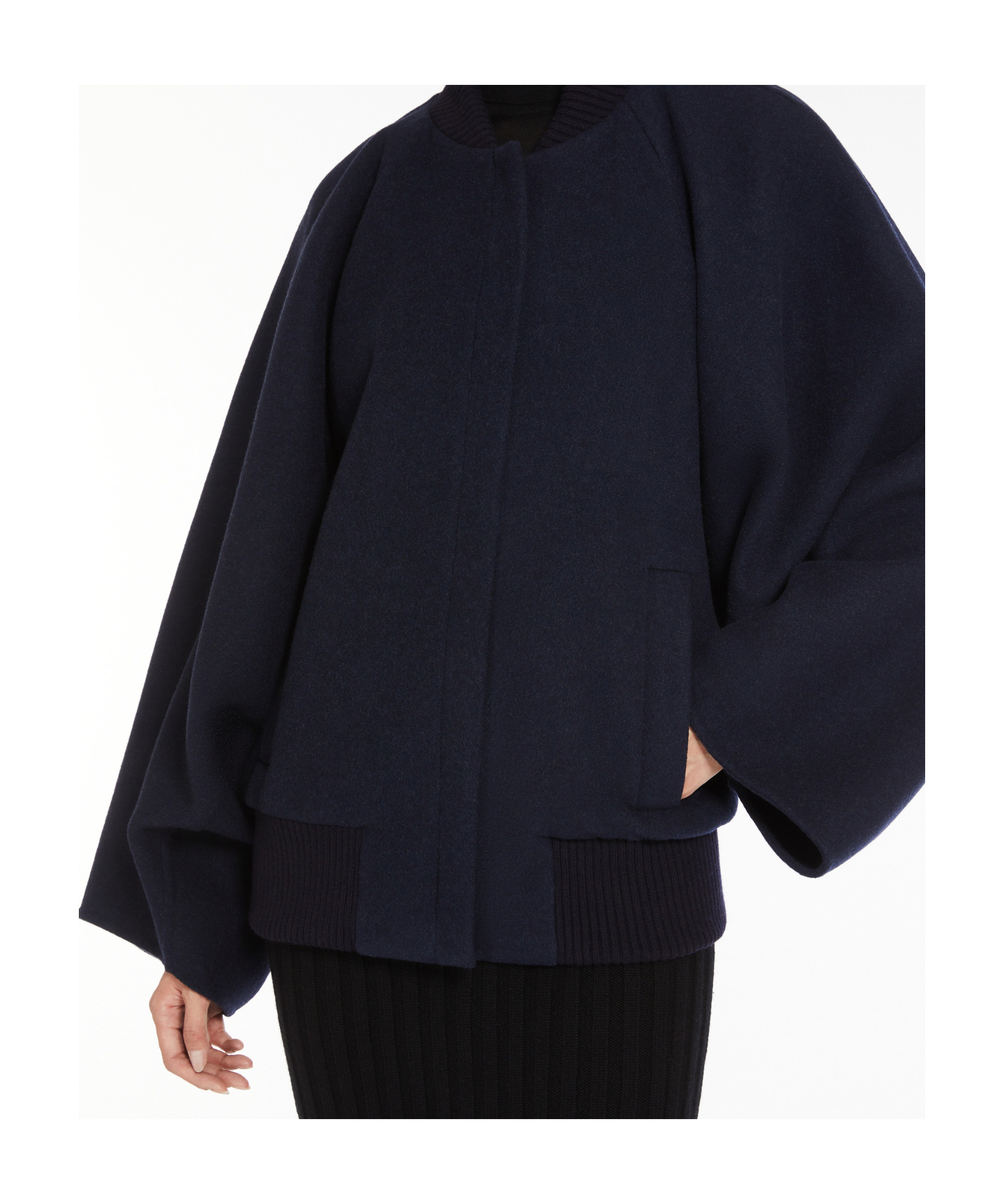 Max Mara Zenone Cashmere Oversized Bomber Jacket In Black