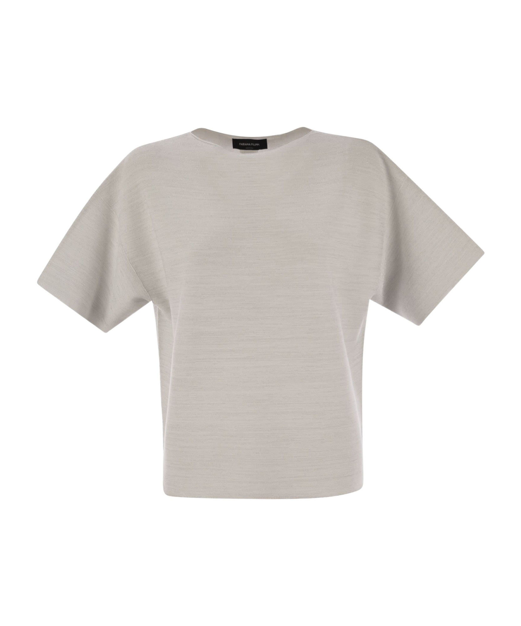 Shop Fabiana Filippi Boat Collar Knitted Pullover In Gray