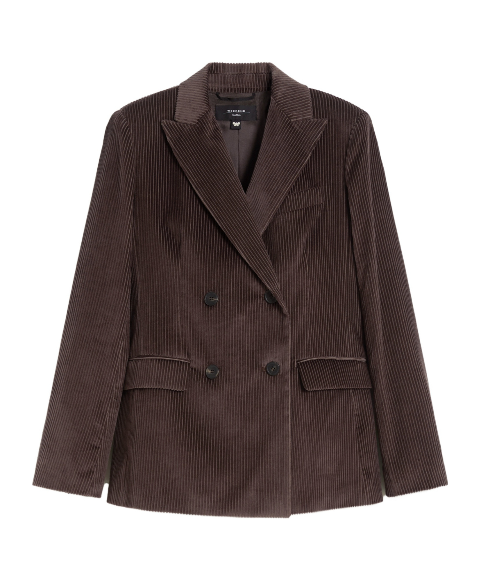 Weekend Max Mara Double-breasted Velvet Blazer In Brown