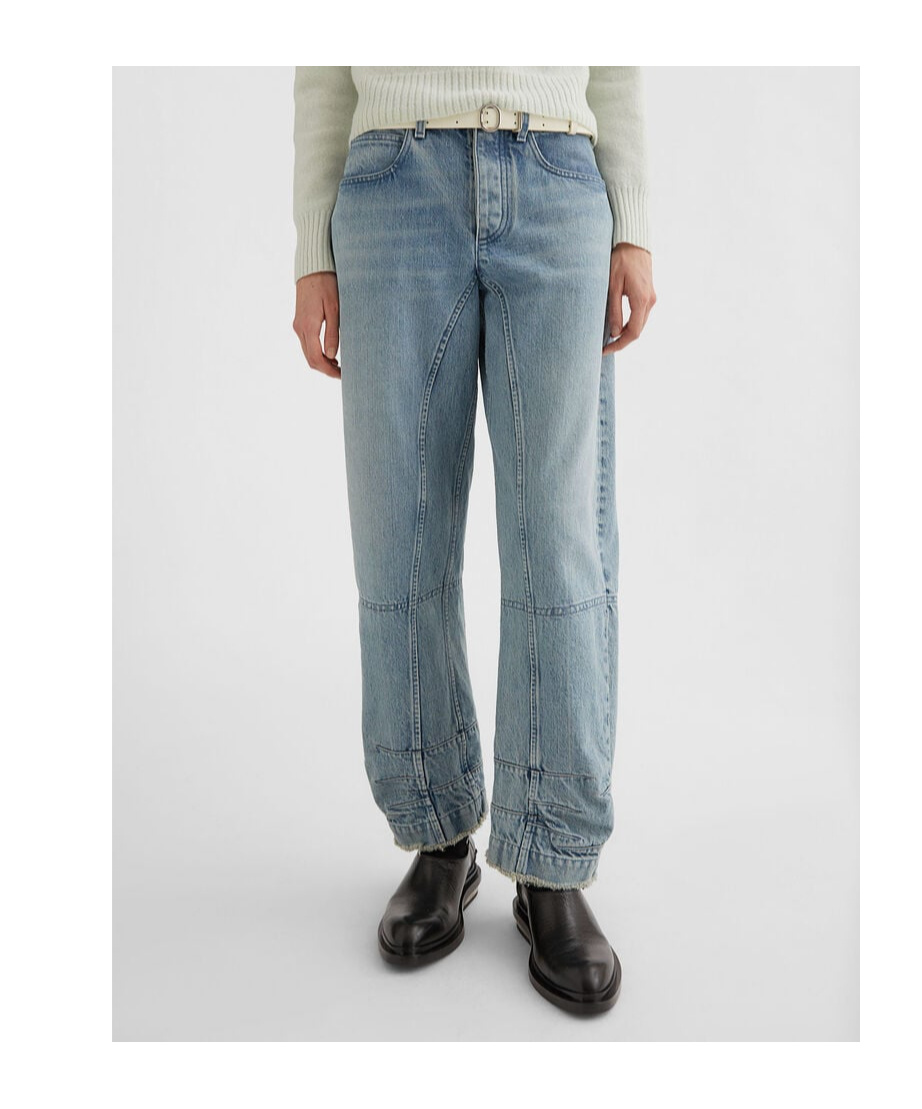 Jil Sander Tapered-leg Frayed-hem Jeans In Blue
