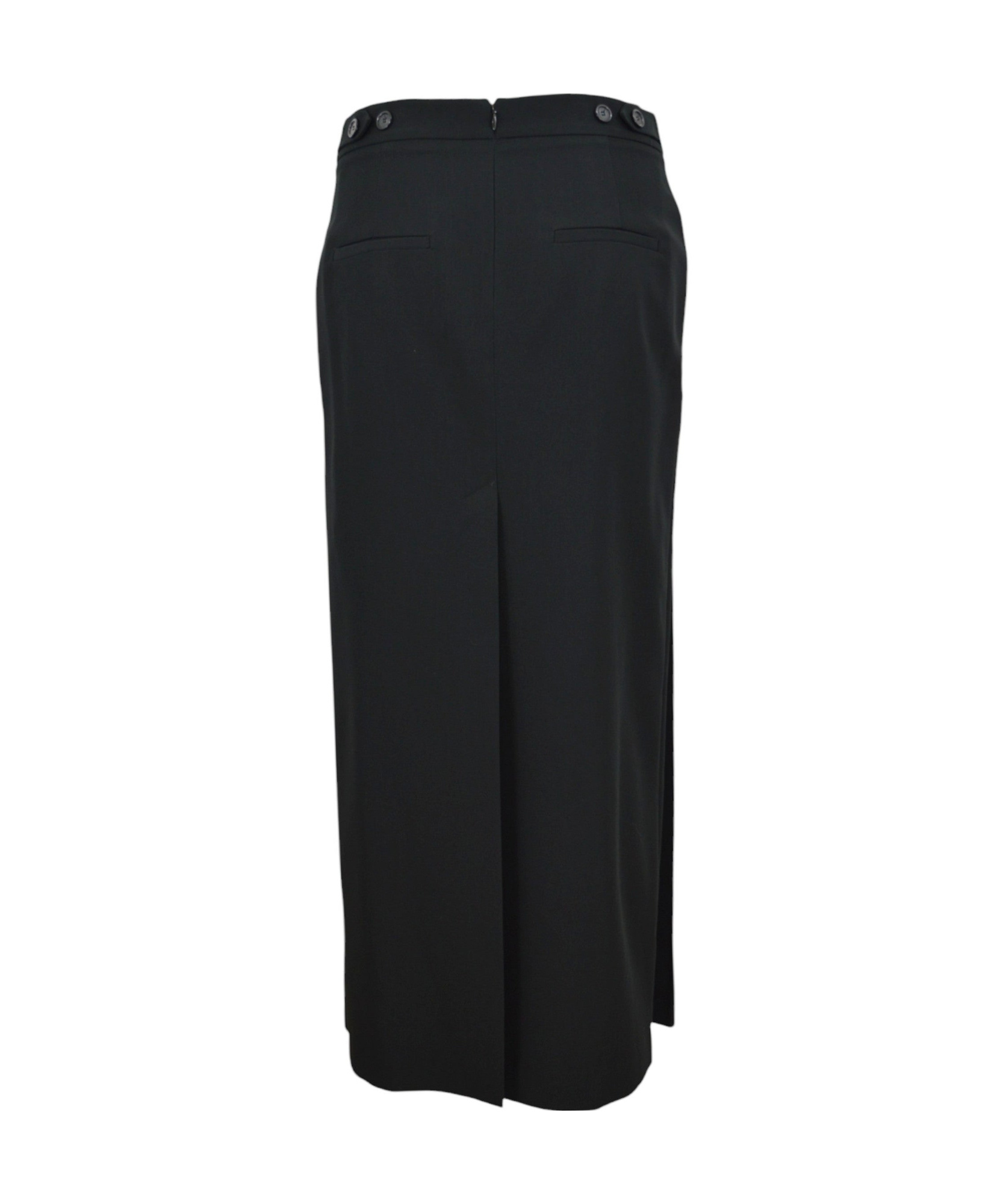 Pinko Fabric Stitch Midi Skirt With Back Slit In Black