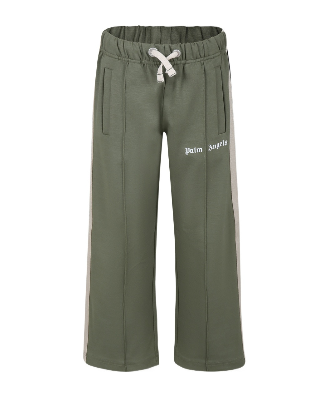 Palm Angels Green Trousers For Boy With Logo In Green