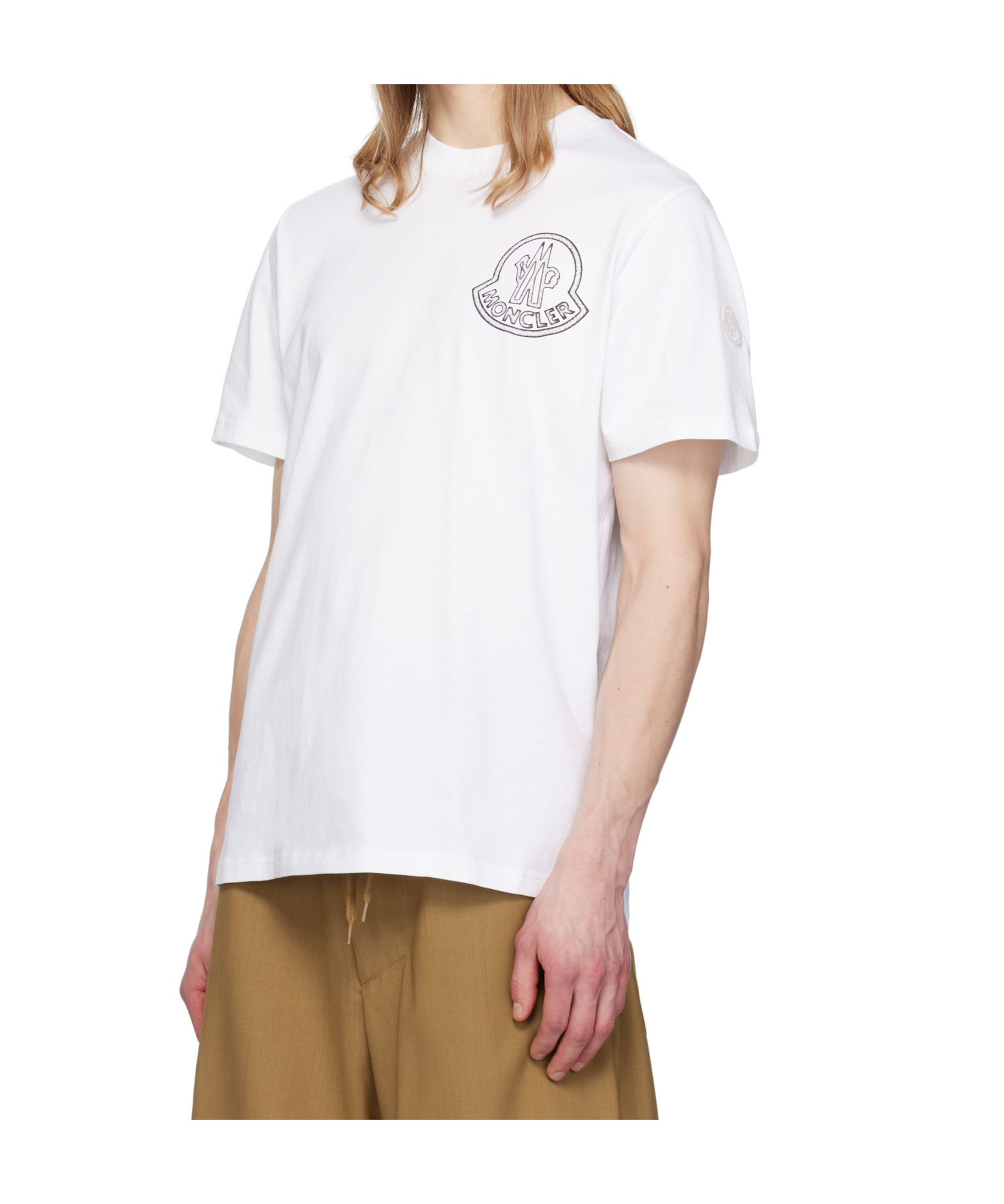 Moncler Men Cotton Pack Of Three Logo Patch T-shirts In White