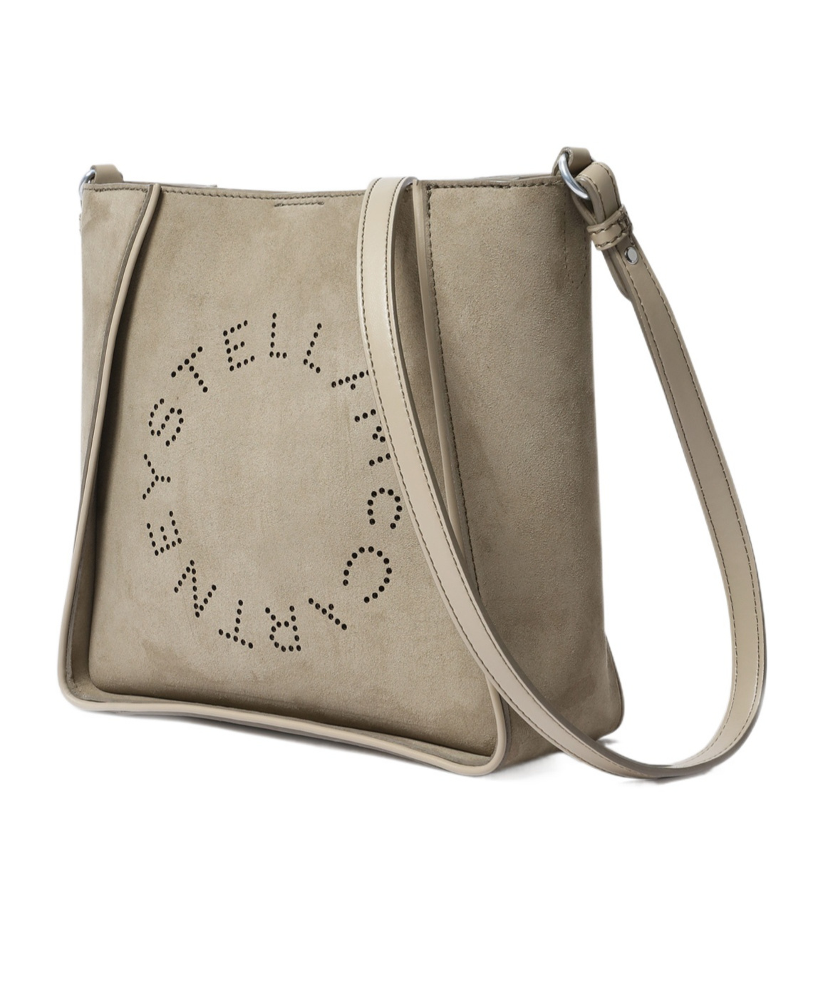 Stella Mccartney Women Alter Suede Shoulder Bag With Piping Details In Neutral