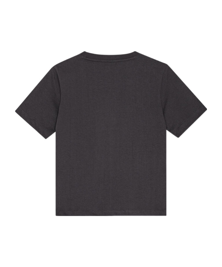 Ganni Crewneck Embroidered Phantom T-shirt In Black