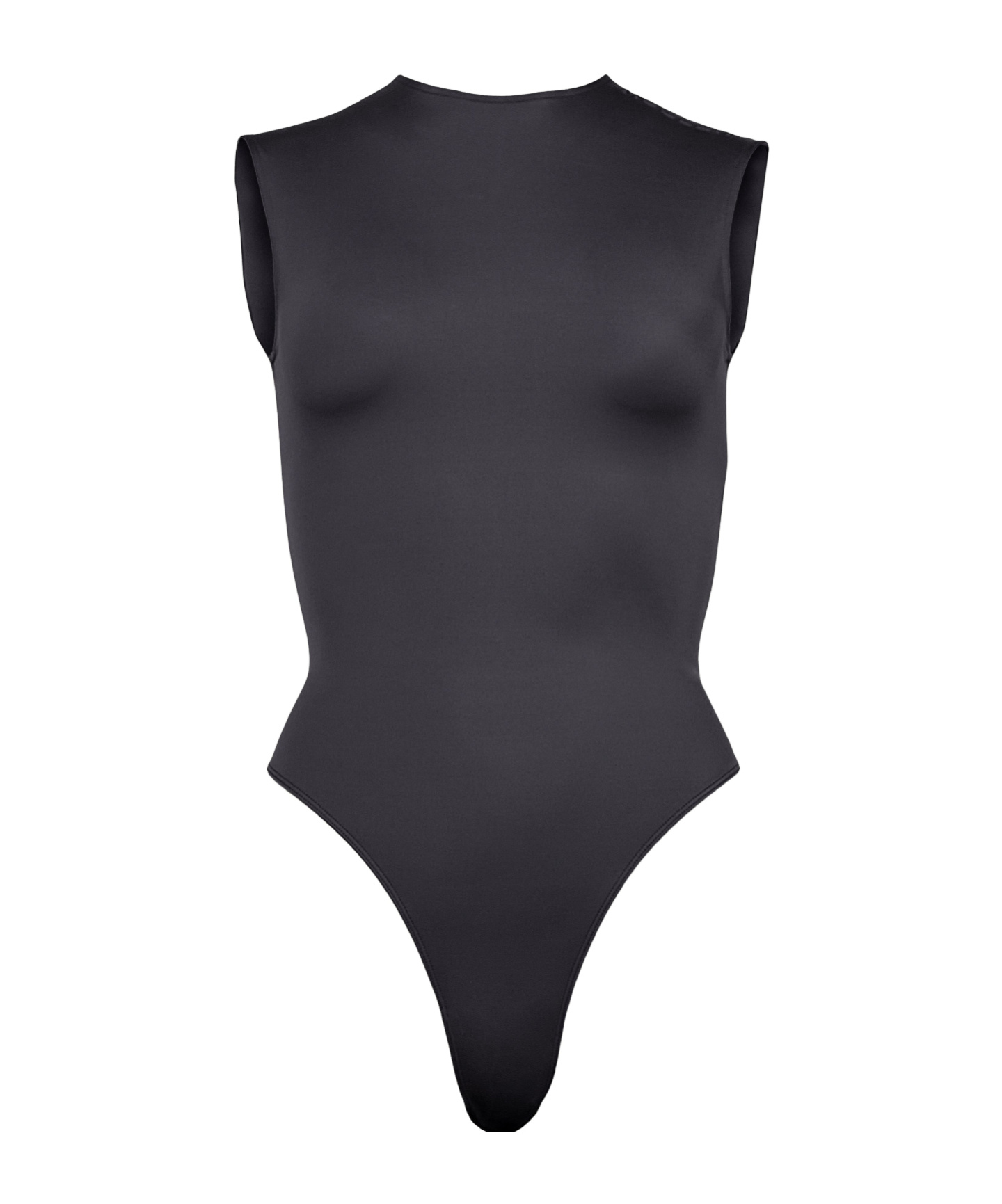 Mugler Round-neck Sleeveless Jumpsuit In Black