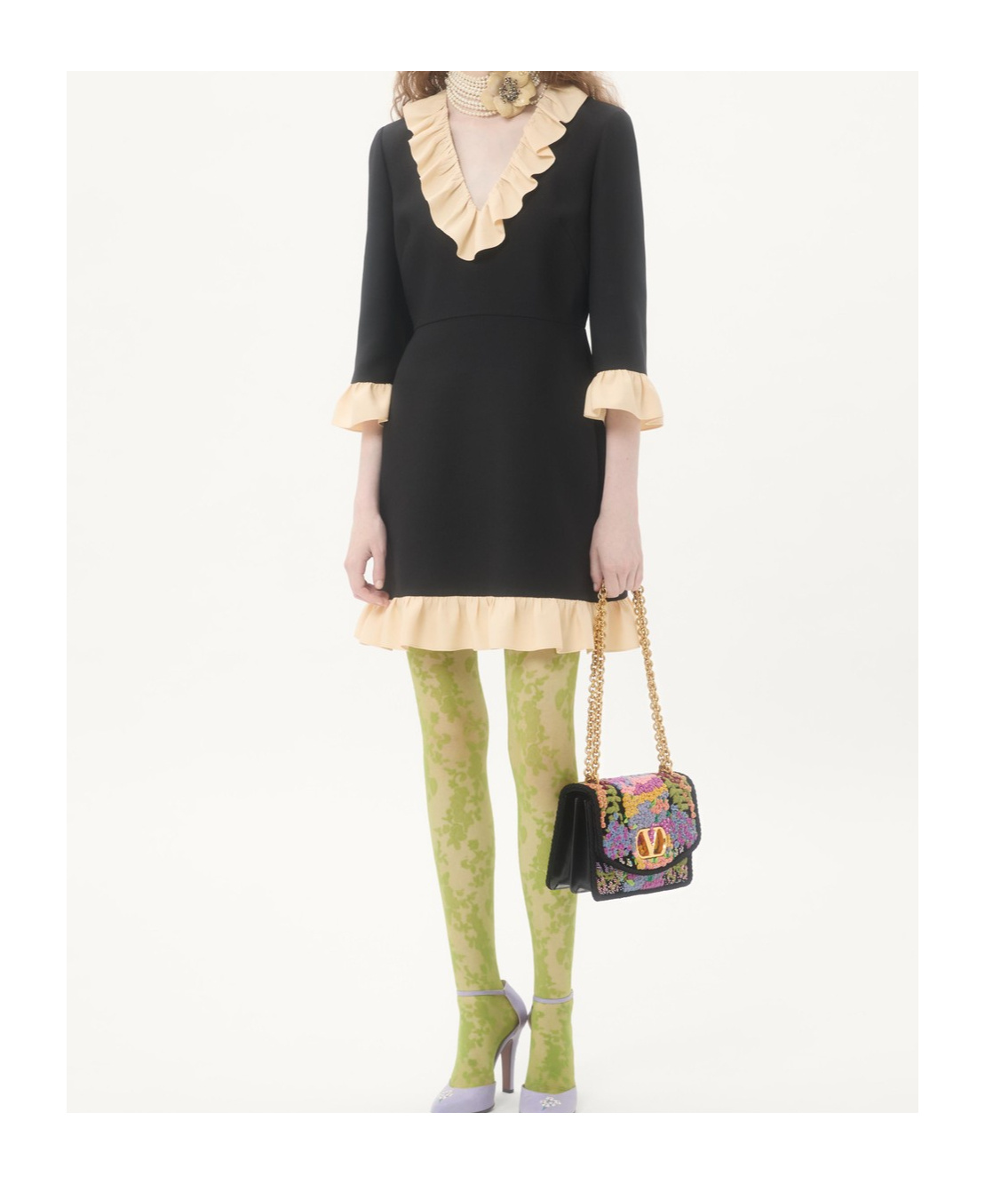 Valentino Garavani Garavani Vain Embroidered Shoulder Bag Woman Multicolour Uni In Multi