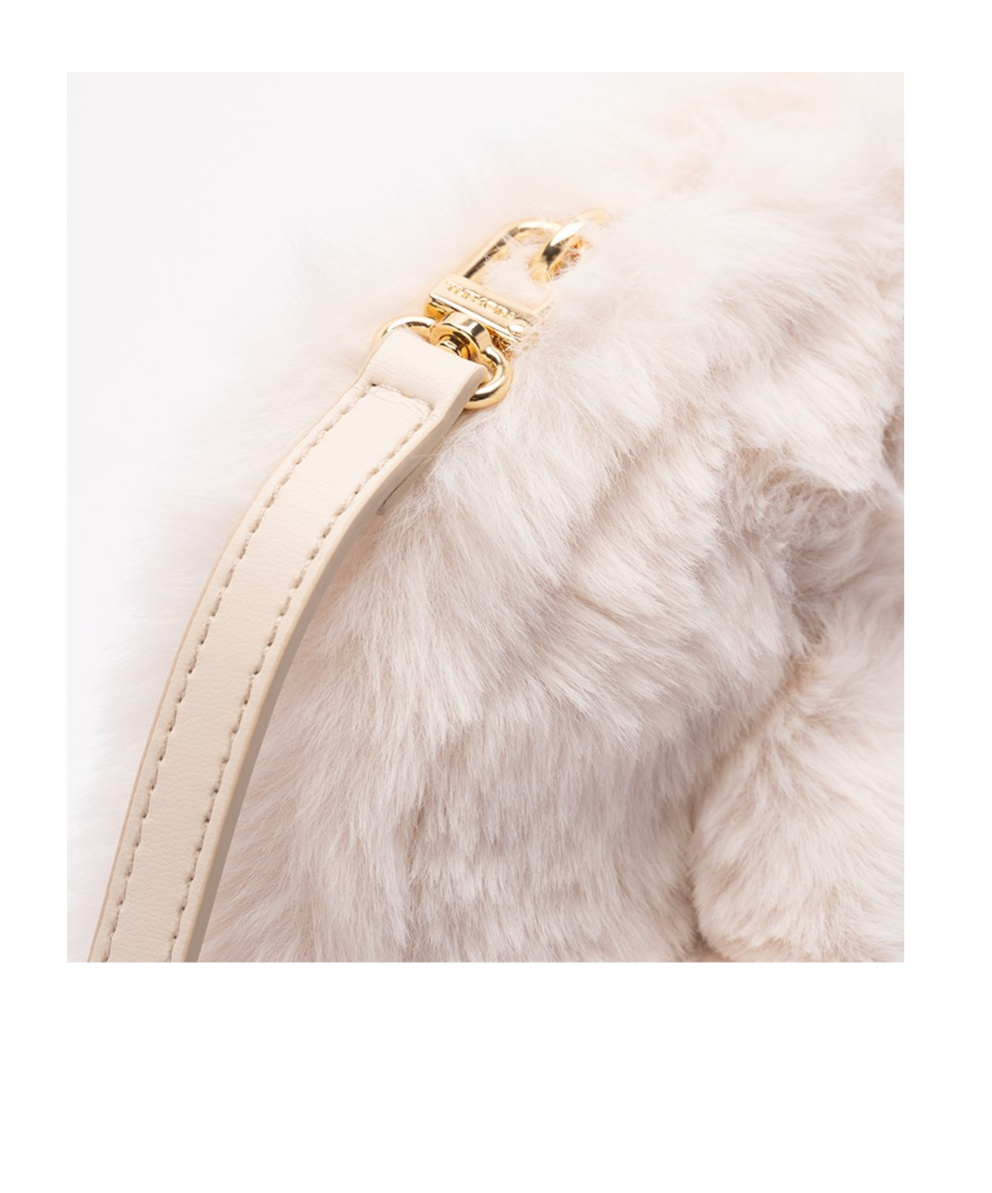 Themoirè Borsa A Tracolla Tia Fur Shell In Nude