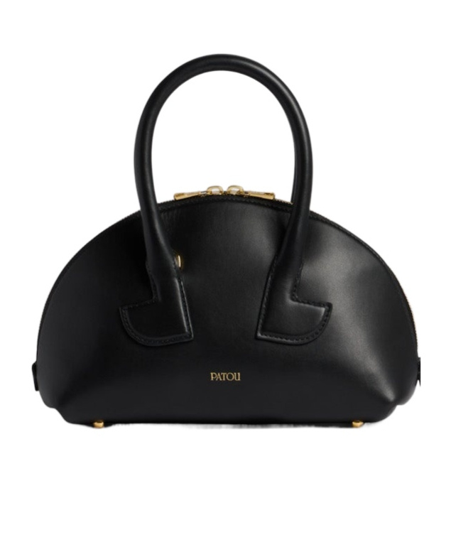 Patou Shoulder Bag Structured Detachable Strap In Black