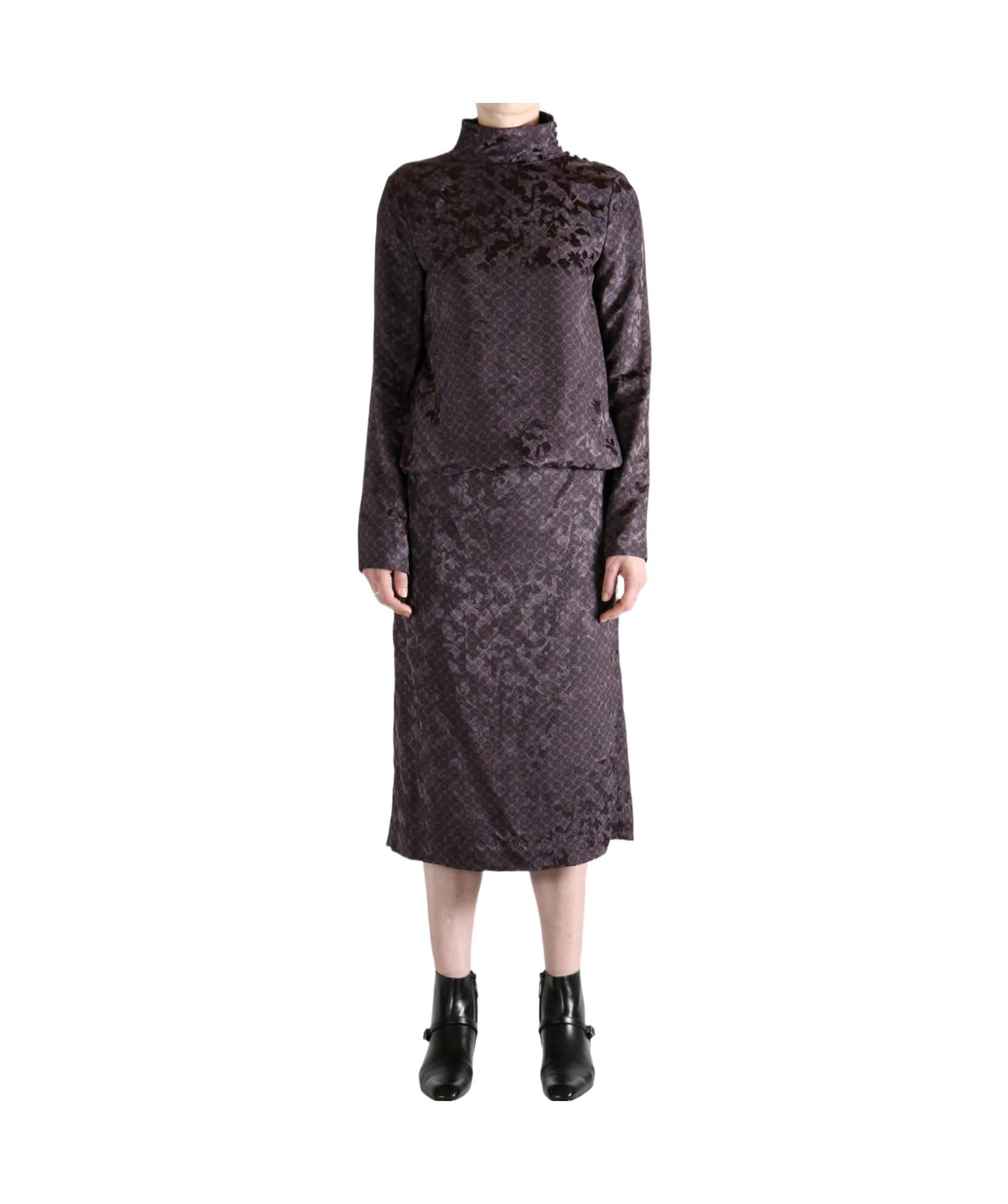 Dries Van Noten Debo Jacquard Midi Dress In Black