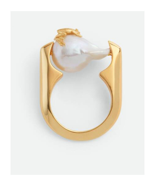 Bottega Veneta Rana Pearl Ring In White