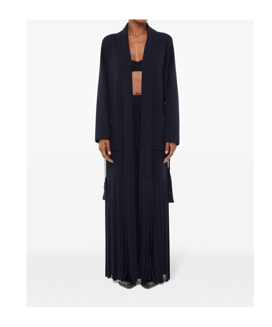 Alanui Logo-plaque Cashmere-silk Blend Cardigan In Black