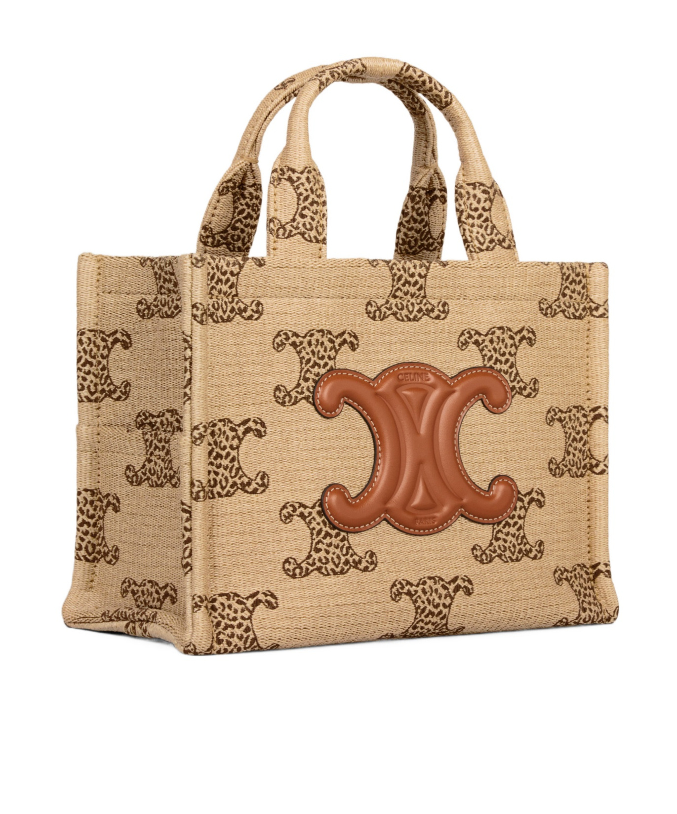 Celine Small Triomphe Logo Shoulder Bag In Nude