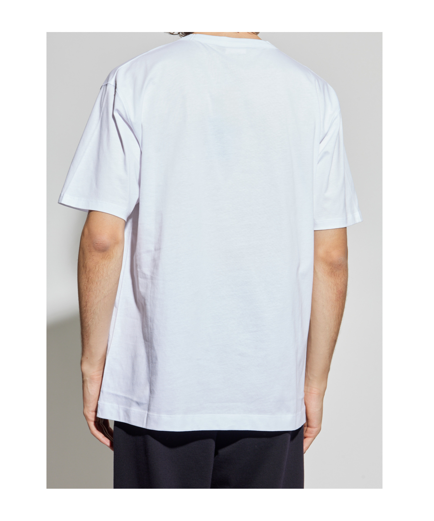 Dries Van Noten Graphic Print Crew Neck Short Sleeve Top In White
