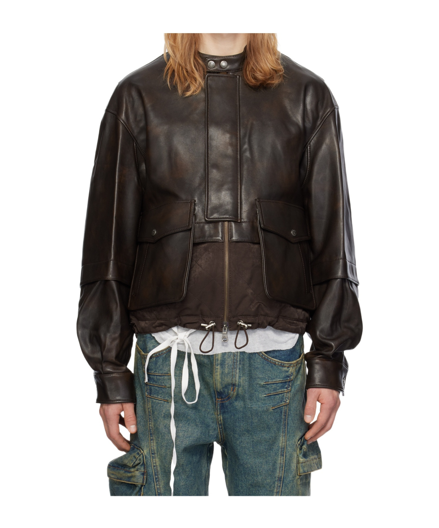 Andersson Bell Long-sleeved Leather Jacket In Black