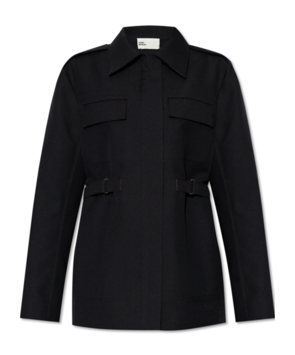 Tory Burch Long-sleeved Casual Jacket In Black