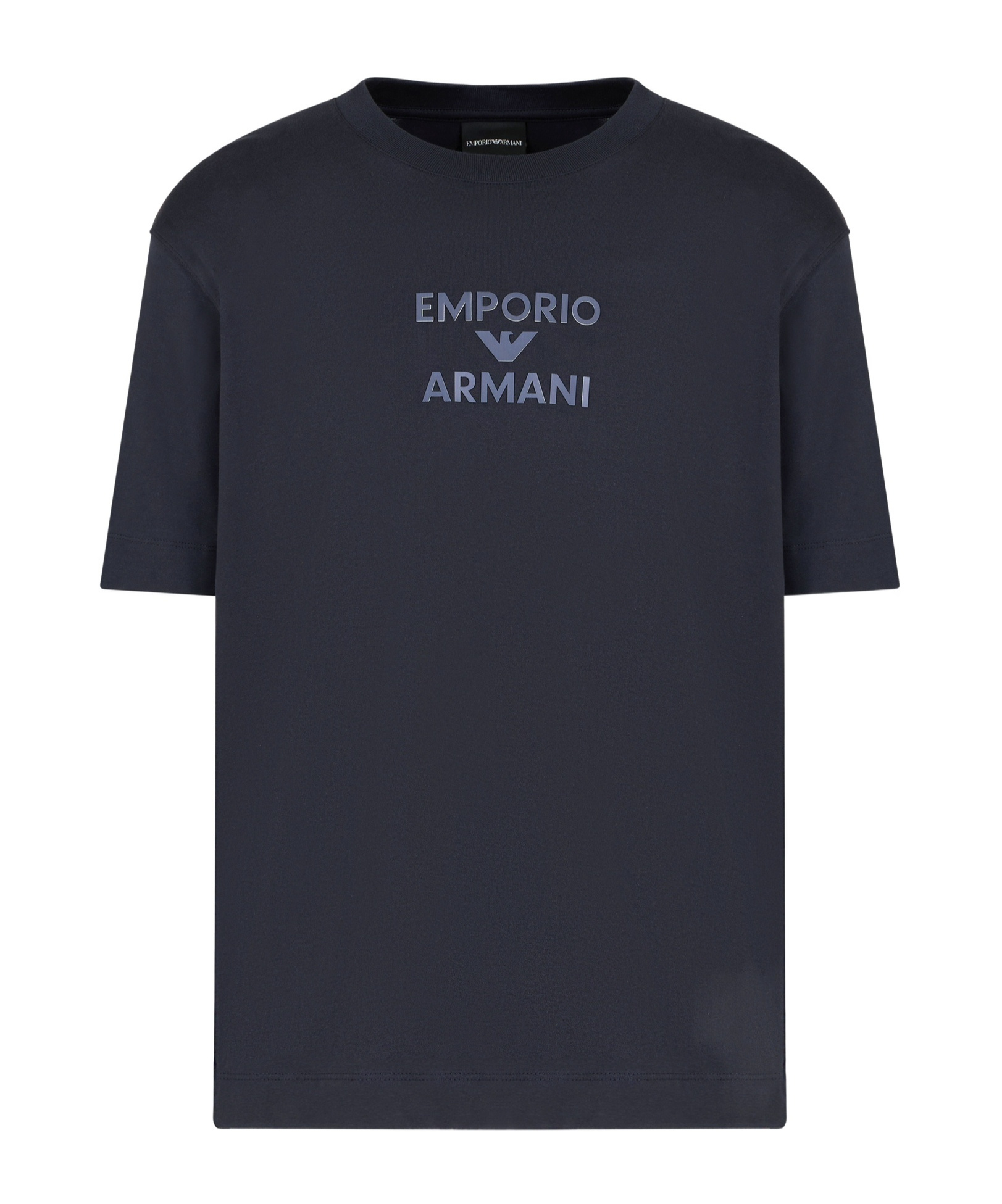 Emporio Armani Logo Cotton T-shirt In Black