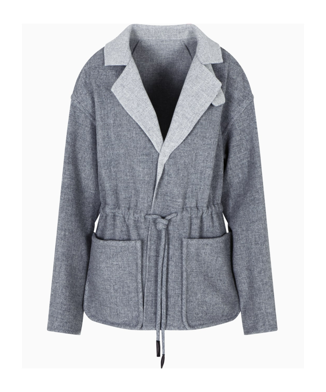Giorgio Armani Single-breasted Jacket In Wool And Cashmere Double Cloth In Gray