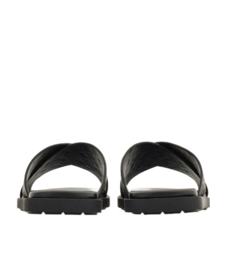 Ferragamo Black Monogram Sandals In Black
