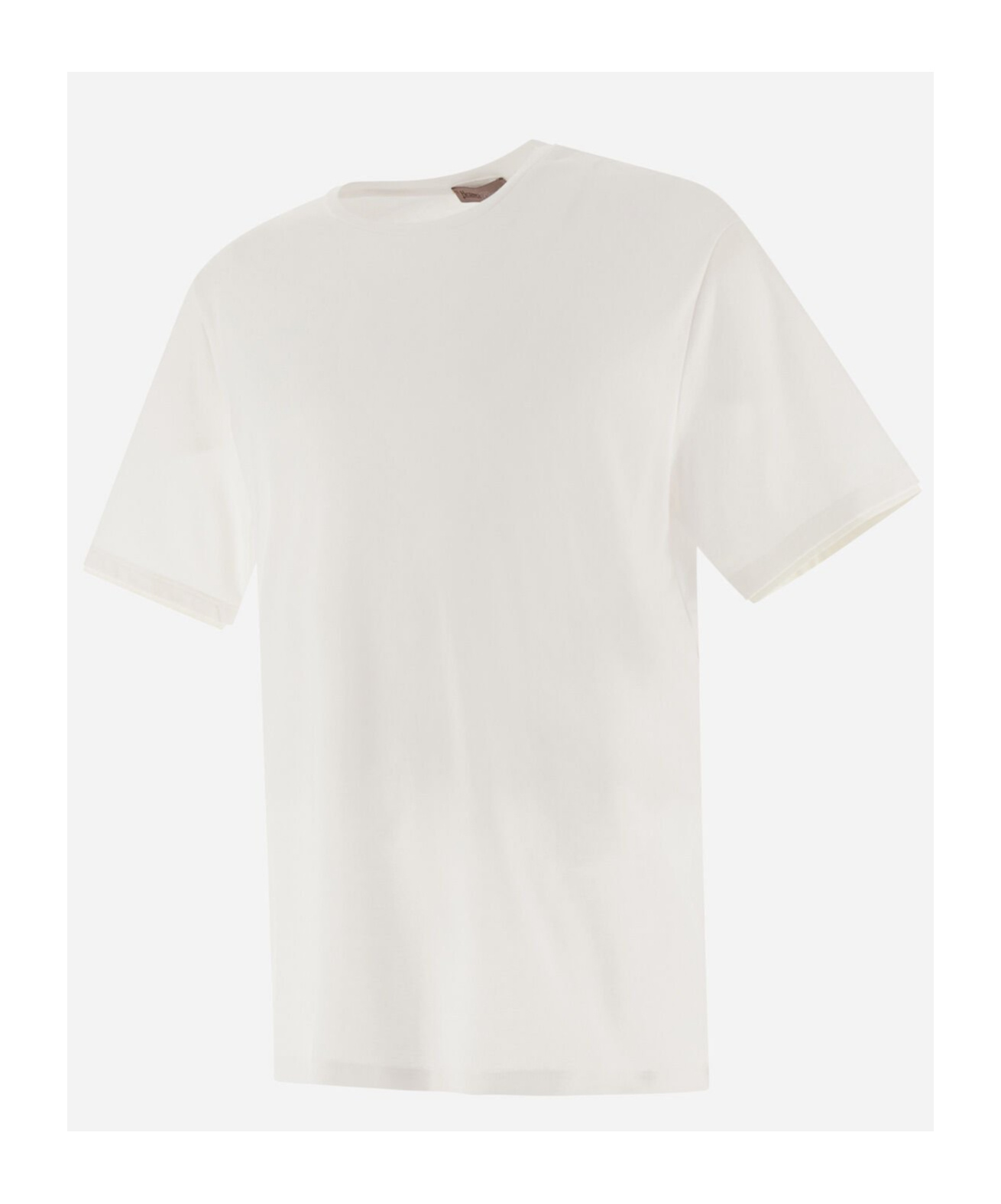 Herno Men Resort T-shirt In Cotton And Light Stretch Nylon In White