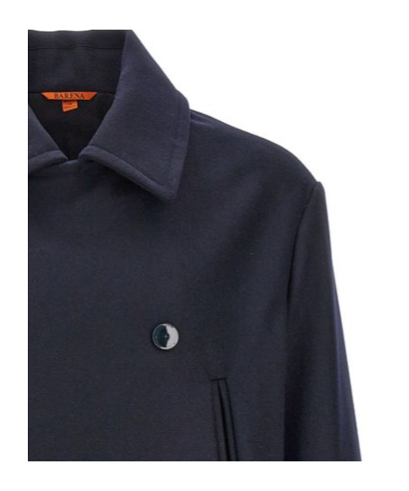 Shop Barena Venezia Double Breasted Coat In Black