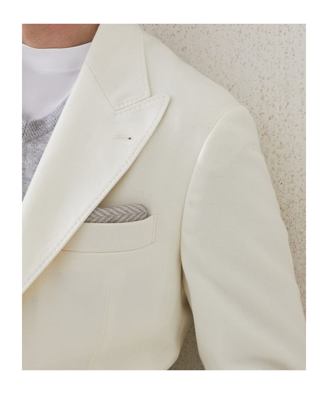 Brunello Cucinelli Wool-cashmere Blazer In White