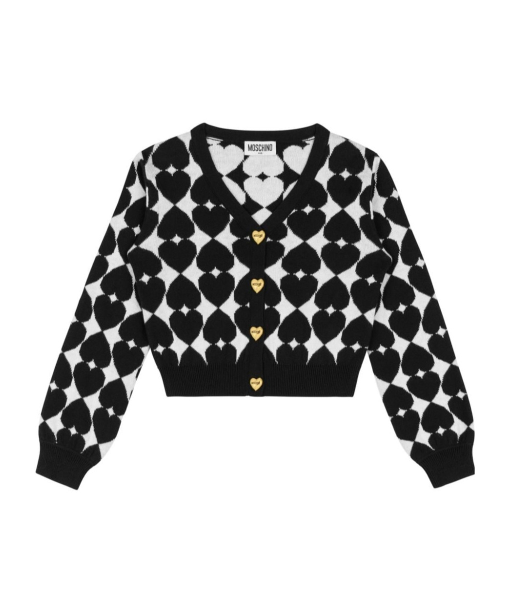 Moschino Heart Embroidery Cardigan In Black