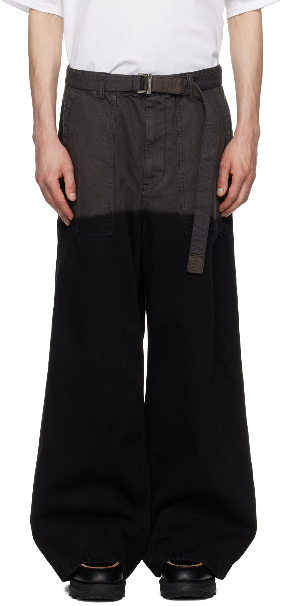 Sacai Belt Loops Slacks In Black