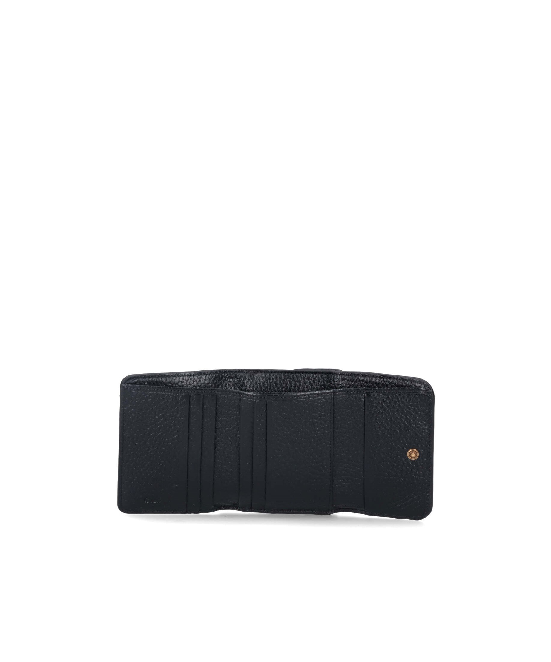 Chloé Logo Embossed Cardholder Wallets In Black