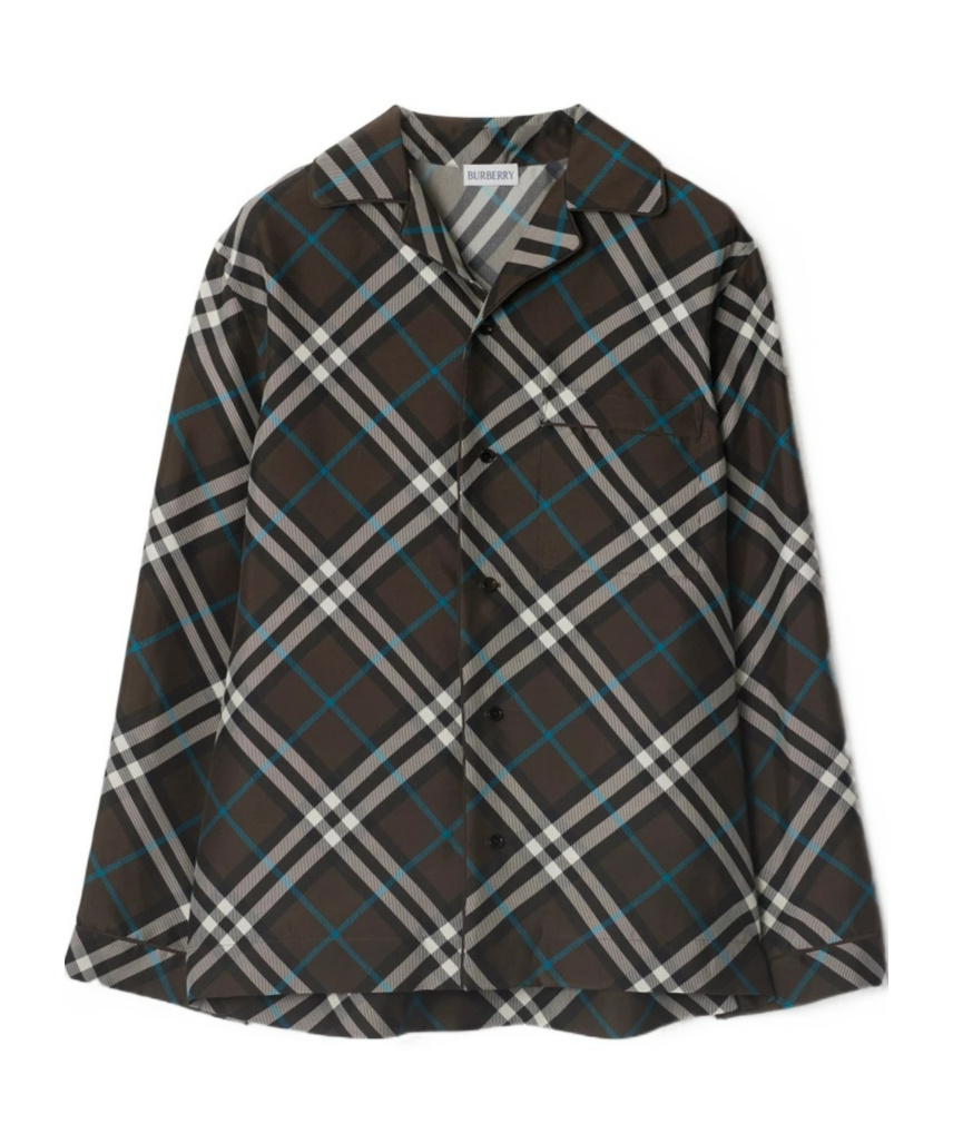 Burberry Vintage Check Silk Shirt In Black