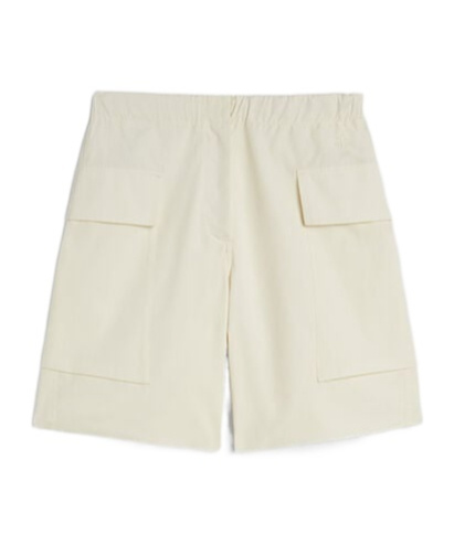 Jil Sander Elastic Waist Shorts In Eggshell