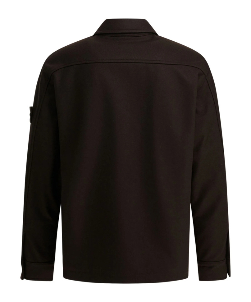 Stone Island Patch-pocket Buttoned Shirt Jacket In Brown